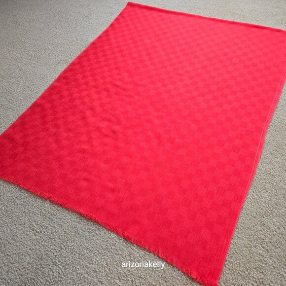 NWOT Coral Red Cashmere & Silk Scarf - Picture 7 of 13